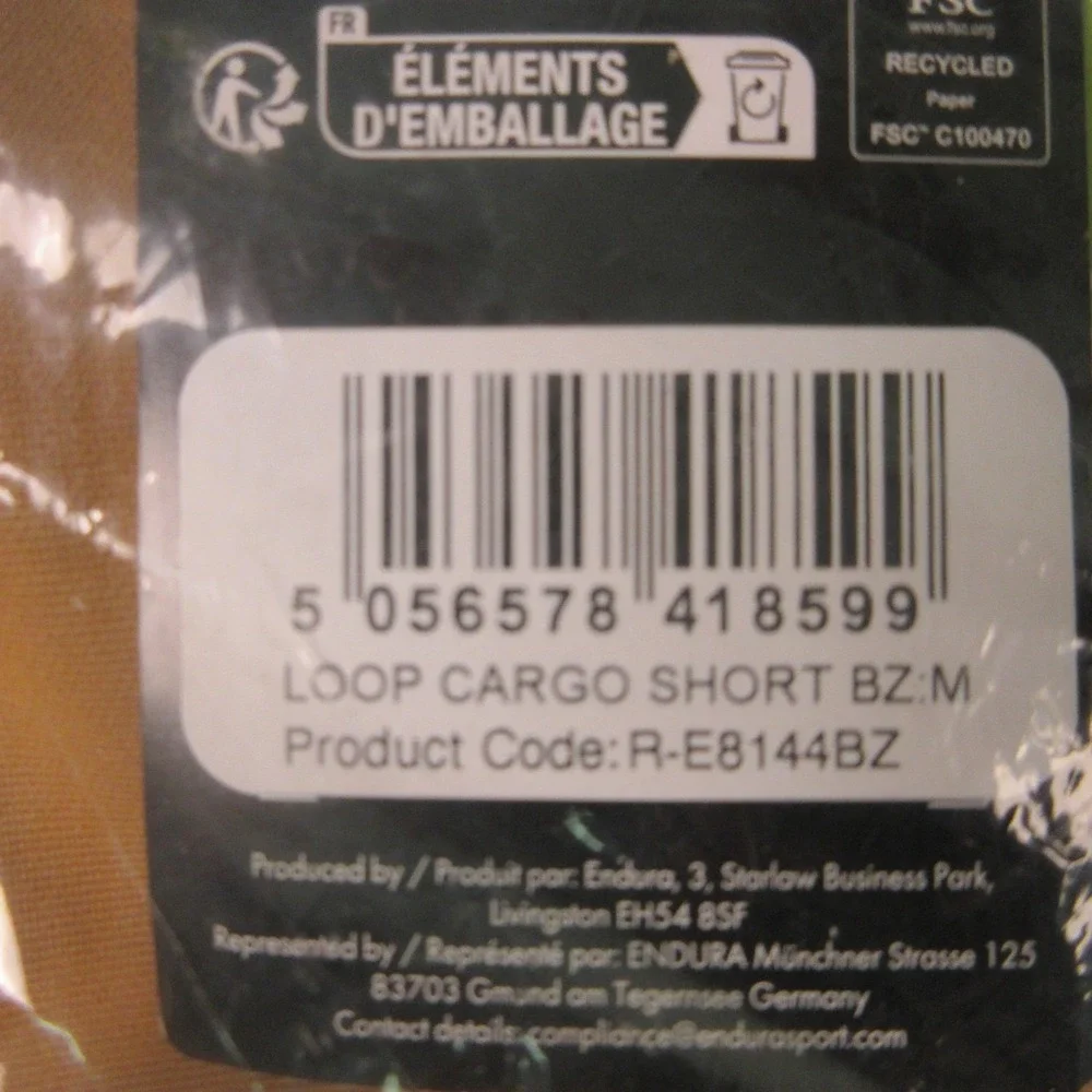 Endura Loop Cargo Cycling Shorts Mens Medium Brown Padded 10 Inseam Pockets‎ MTB